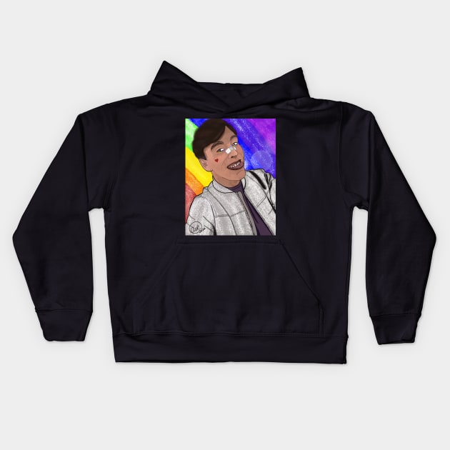 Thomas Sanders' Glittery Rainbow Kids Hoodie by Mandiehatter